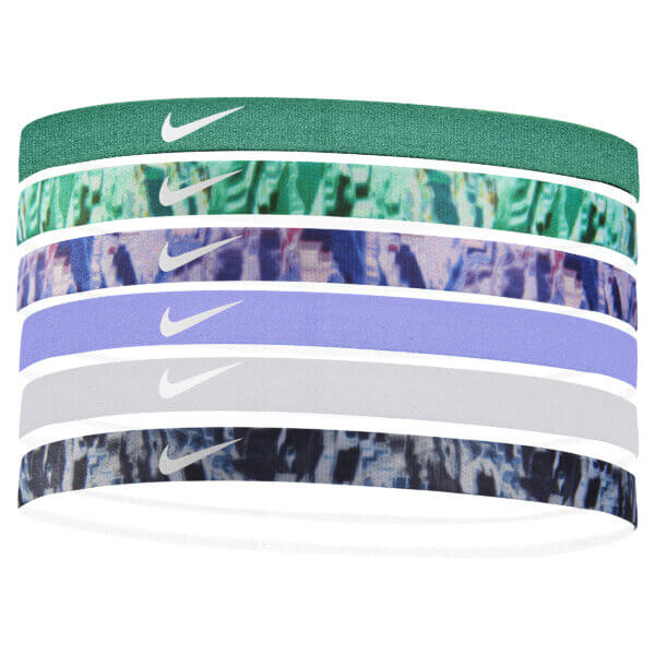 Nike Printed Headbands Neptune Green / Malachite 6 Pack